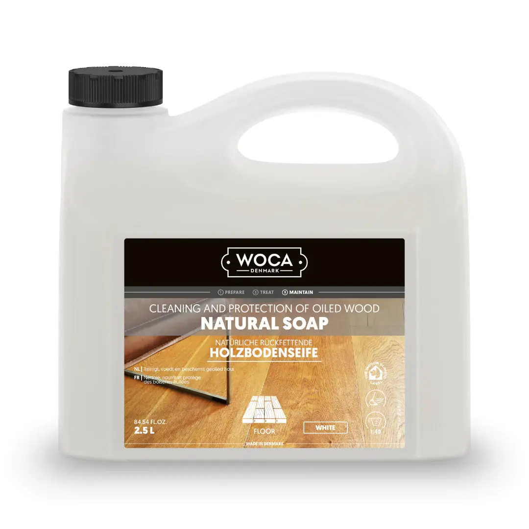 WOCA Holzbodenseife (Natural soap), Weiß zur Reinigung von allen geölten, gewachsten + geseiften 
