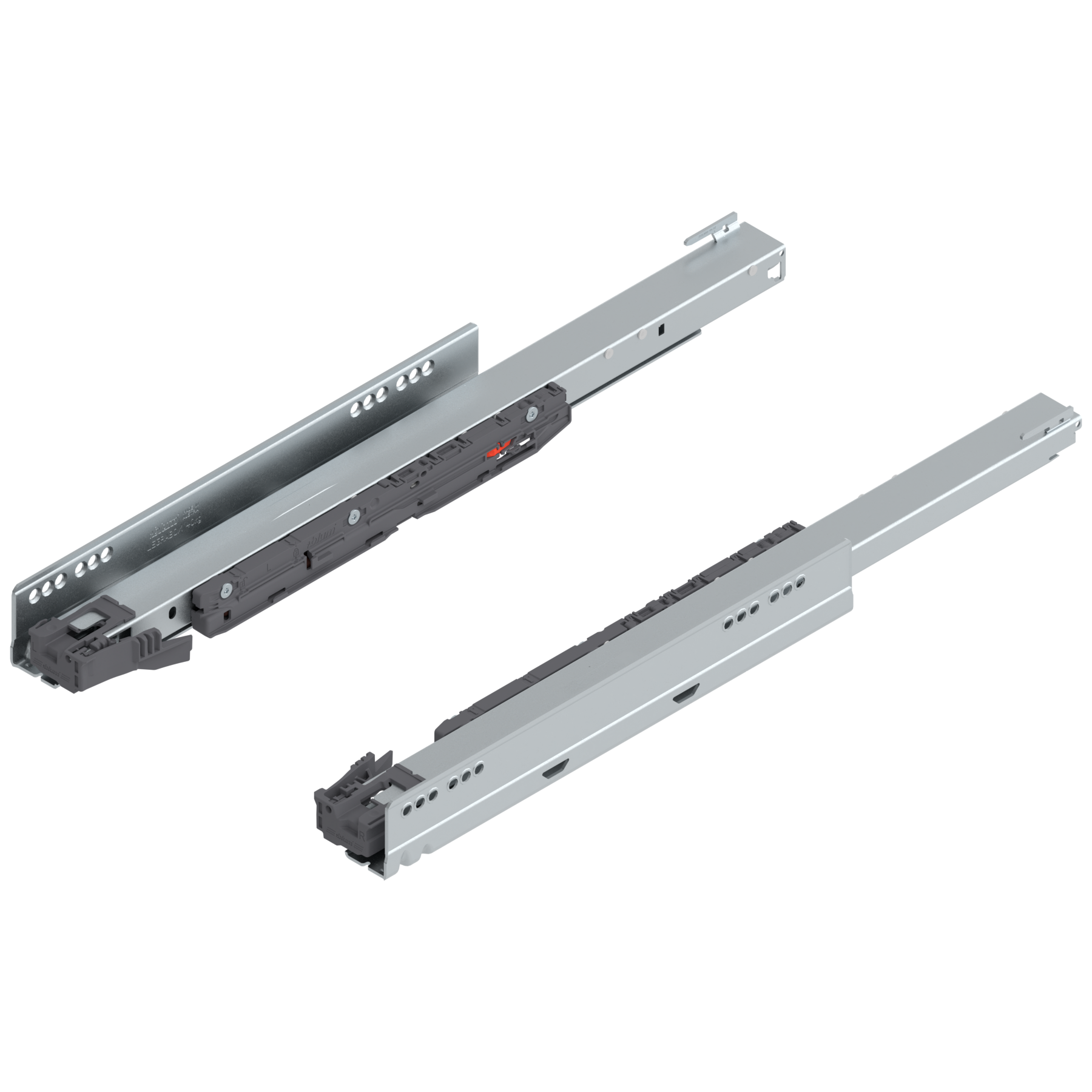 Blum Legrabox Korpusschiene mit Blumotion S, Vollauszug, 500 mm, 40 kg, links/rechts, verzinkt