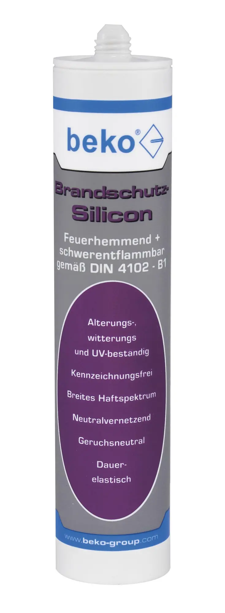 Beko Brandschutz-Silicon grau, 310 ml, feuerhemmend, Brandschutz nach DIN 4102 Klasse B1