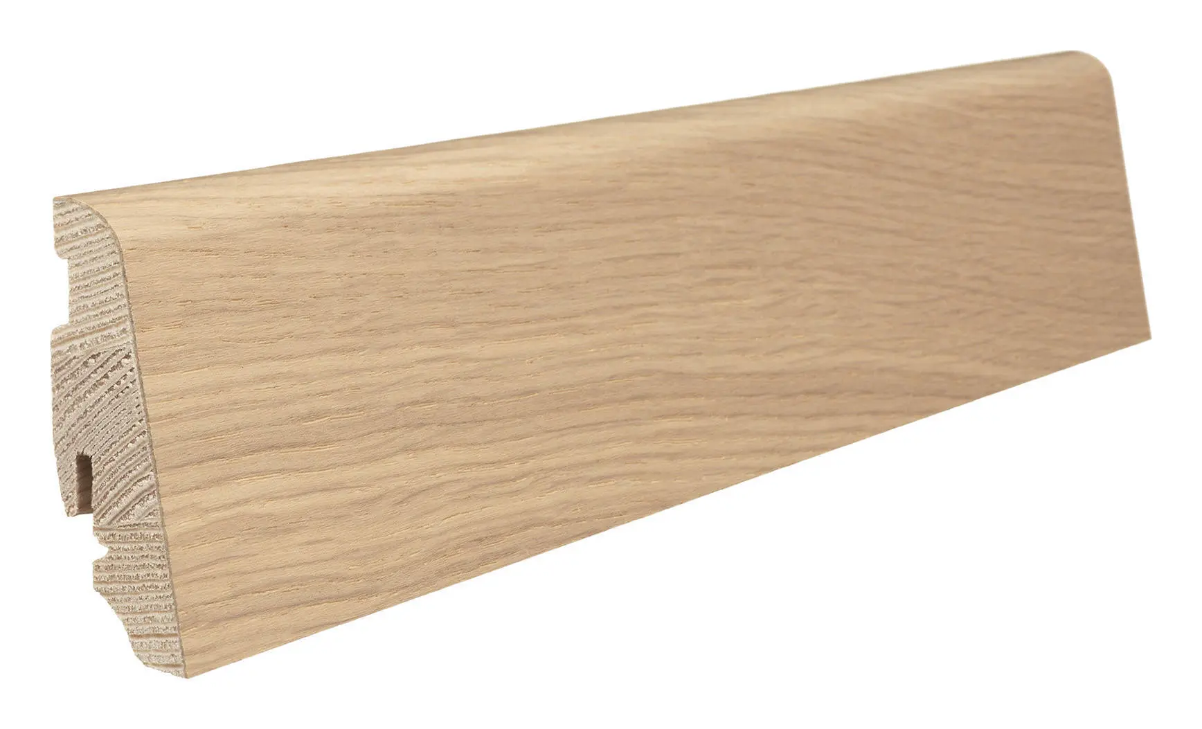 Stecksockelleiste furniert Eiche Puro weiß geölt, Massivholzkern, 406907