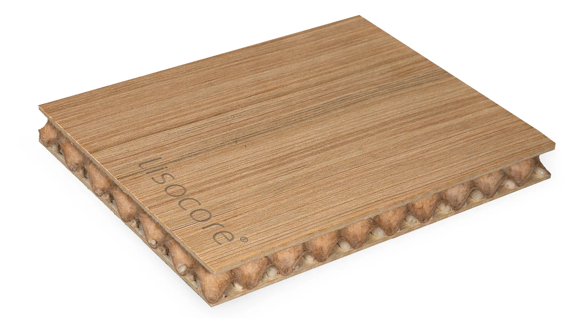 Pyrus Panels Lisocore Verbundplatte mit beids. 3 mm Deckfurnier Aufbau: Pappel Fine Line/ Pappel /