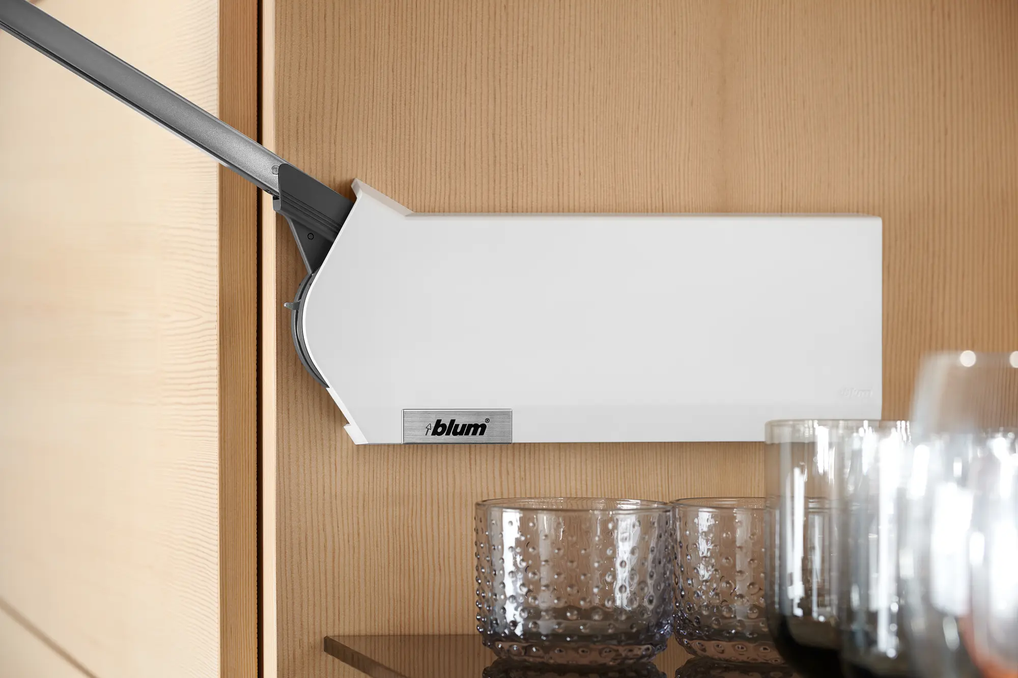 Blum Aventos HF Hochfaltklappe, Abdeckkappenset, links/rechts, seidenweiß, 20F8020