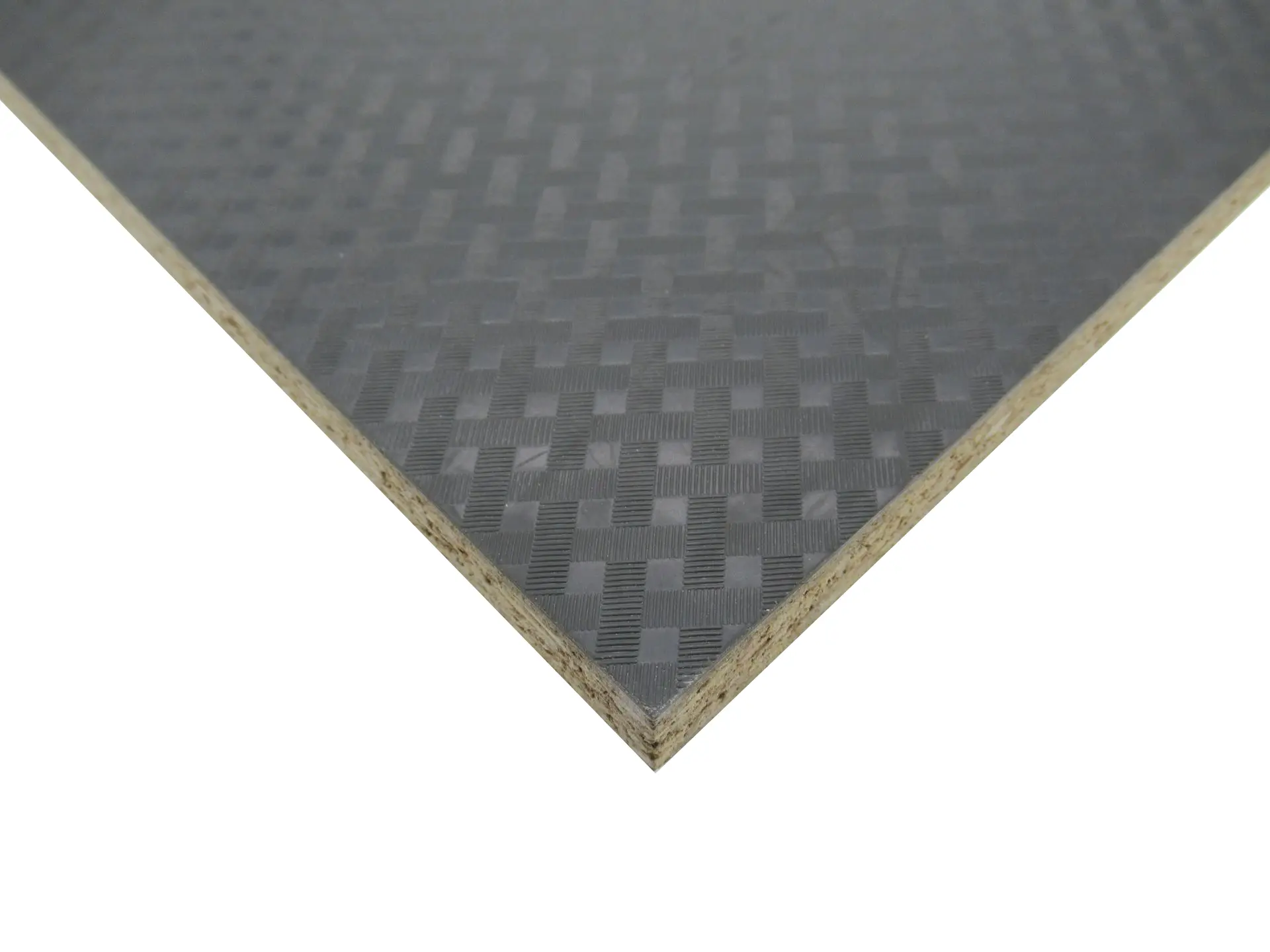 Verbundplatte Anti-Rutsch Grau, VS: 1 mm Agoform AGO-TEX 870 Grau, RS: Dekorspan Weiß, Träger 15 mm