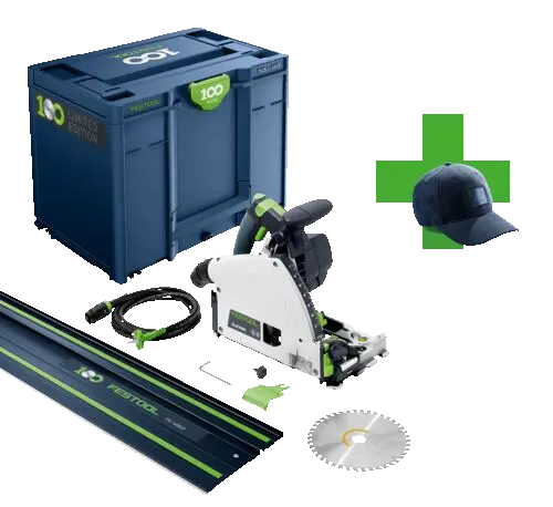 Festool Tauchsäge TS 60 KEBQ-Plus 100Y inkl. blauer Systainer; limitierte blaue Führungsschiene