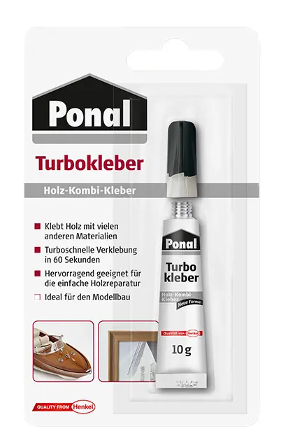 Henkel Ponal Reparatur Turbo Kleber, 10 g Tube, PES6N