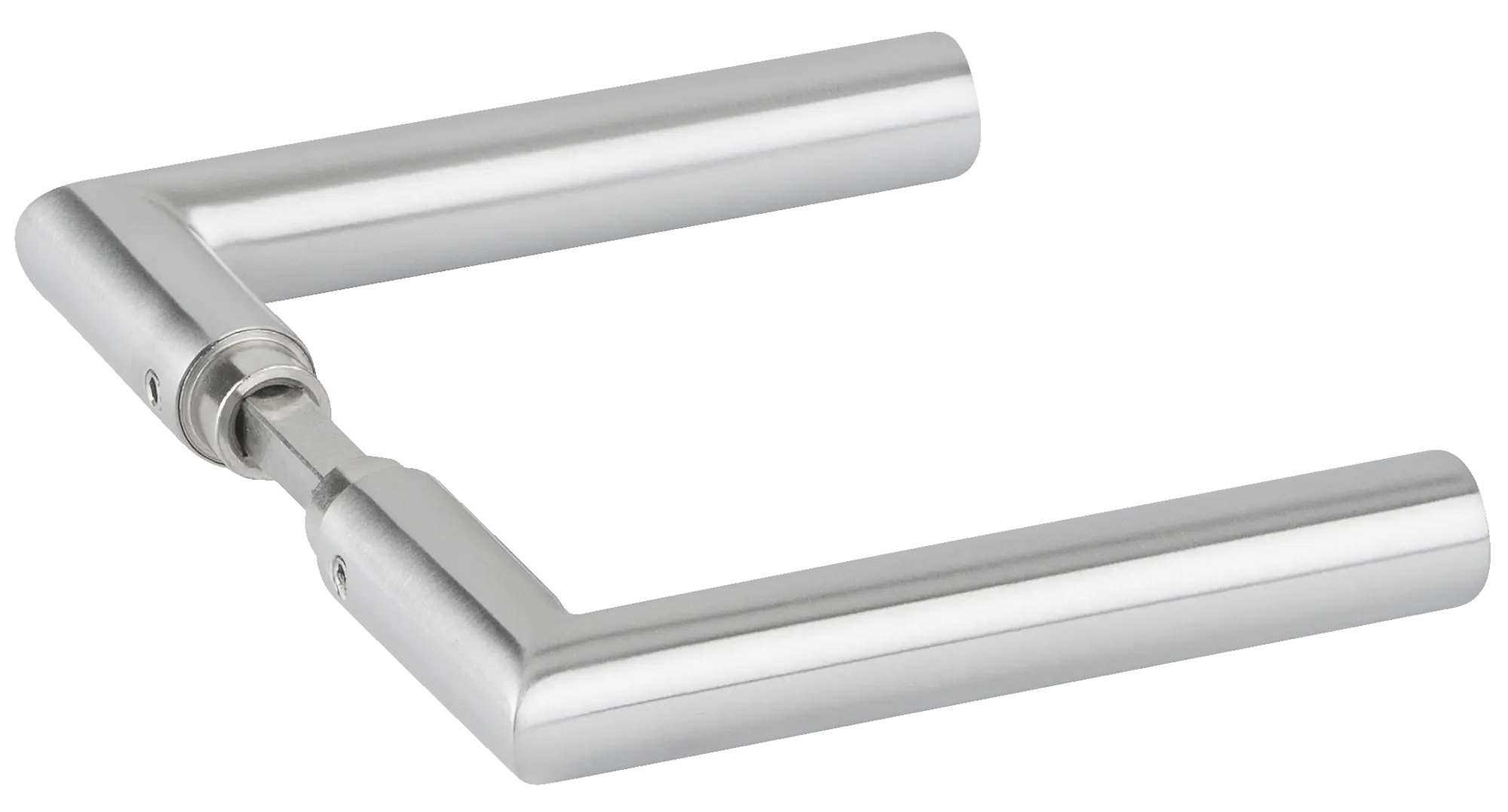 Hermat Basic 1802 Glastür-Drücker Paar, Edelstahl matt, 16 mm Drückerhalsansatz, 5176