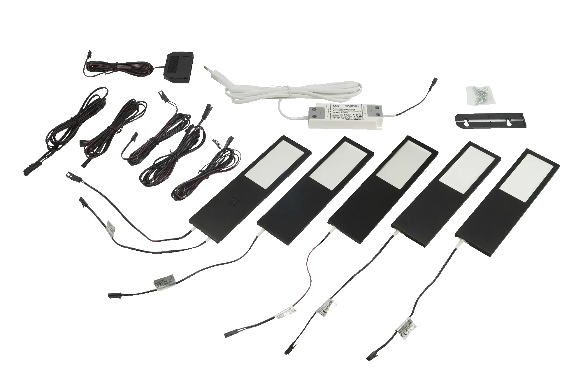 LS 5-er Set Six Big Emotion, 1x Master + 4x Slave + EVG, 12 V, 5x4 W, schwarz