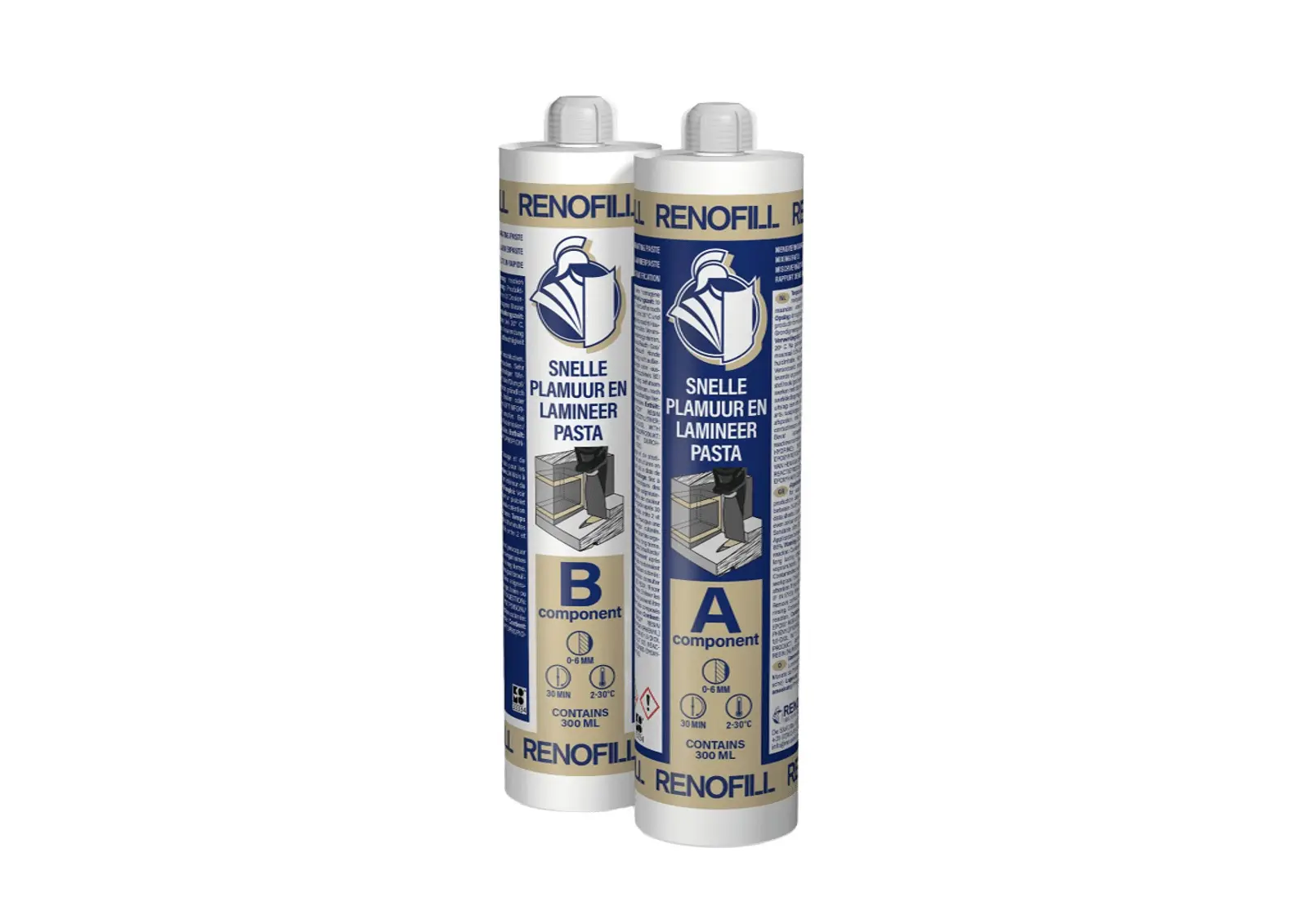 RENOFILL Feinspachtel für kleine Unebenheiten Aushärtezeit 30min bei 20°C, 600ml Inhalt 2 x 300ml