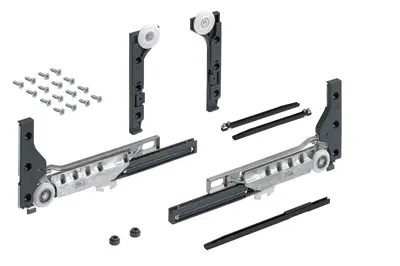 Hettich SlideLine M Beschlagset für gedämpfte Türen  30 kg, minimale Türbreite 450 mm 9156338 
