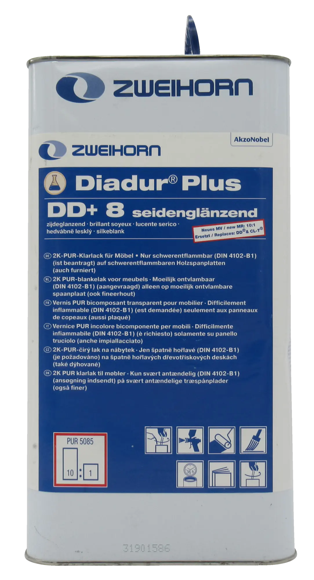 Zweihorn Diadur Plus DD+8 seidenglänzend, farblos 5 Liter,