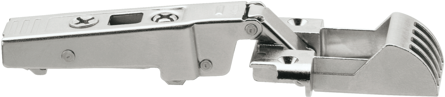 Blum Clip top für 973A Alurahmenscharnier 95°, Eckanschlag, mit Feder, Topf: Schrauben, vernickelt