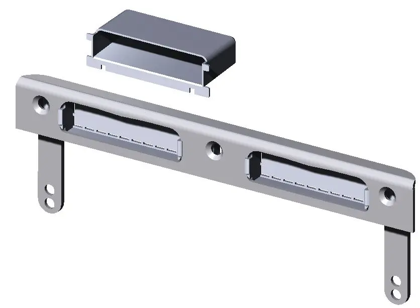 SSF Winkelschließblech rund, 170 x 20 x 8 mm, silberfar. Kusto, DIN Li/Re verwendbar, 4075 00/100G