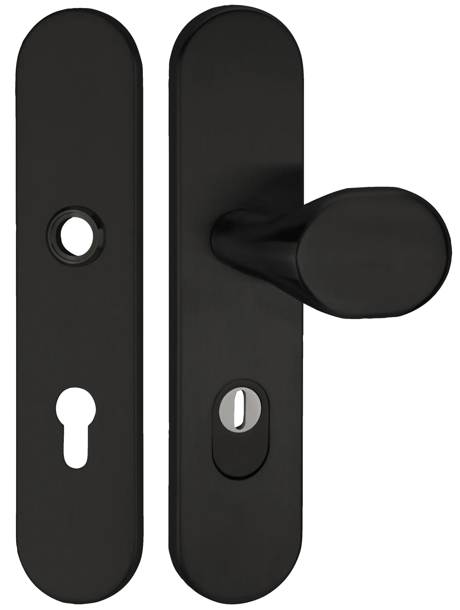 Hermat Basic Schutz-Wechselgarnitur, Kn/Dr, 72mm PZ, OHNE Lochteil, mit ZA-SK2/ES1, Schwarz, 50717