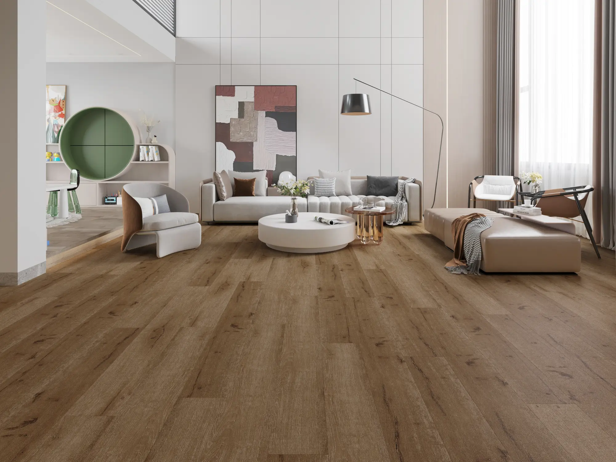 Designbelag Rigid SPC XL Oak natural, 4-seitig Microfase, lackiert, inkl. Trittschalldämmung, NK 33