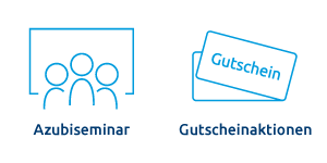 Icon Azubiseminar und Gutscheinaktionen