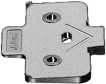 Blum Winkelkeil, kreuzform, -5° Schraubversion, Distanzstärke: 6 mm, für Montageplatten, 171A5500