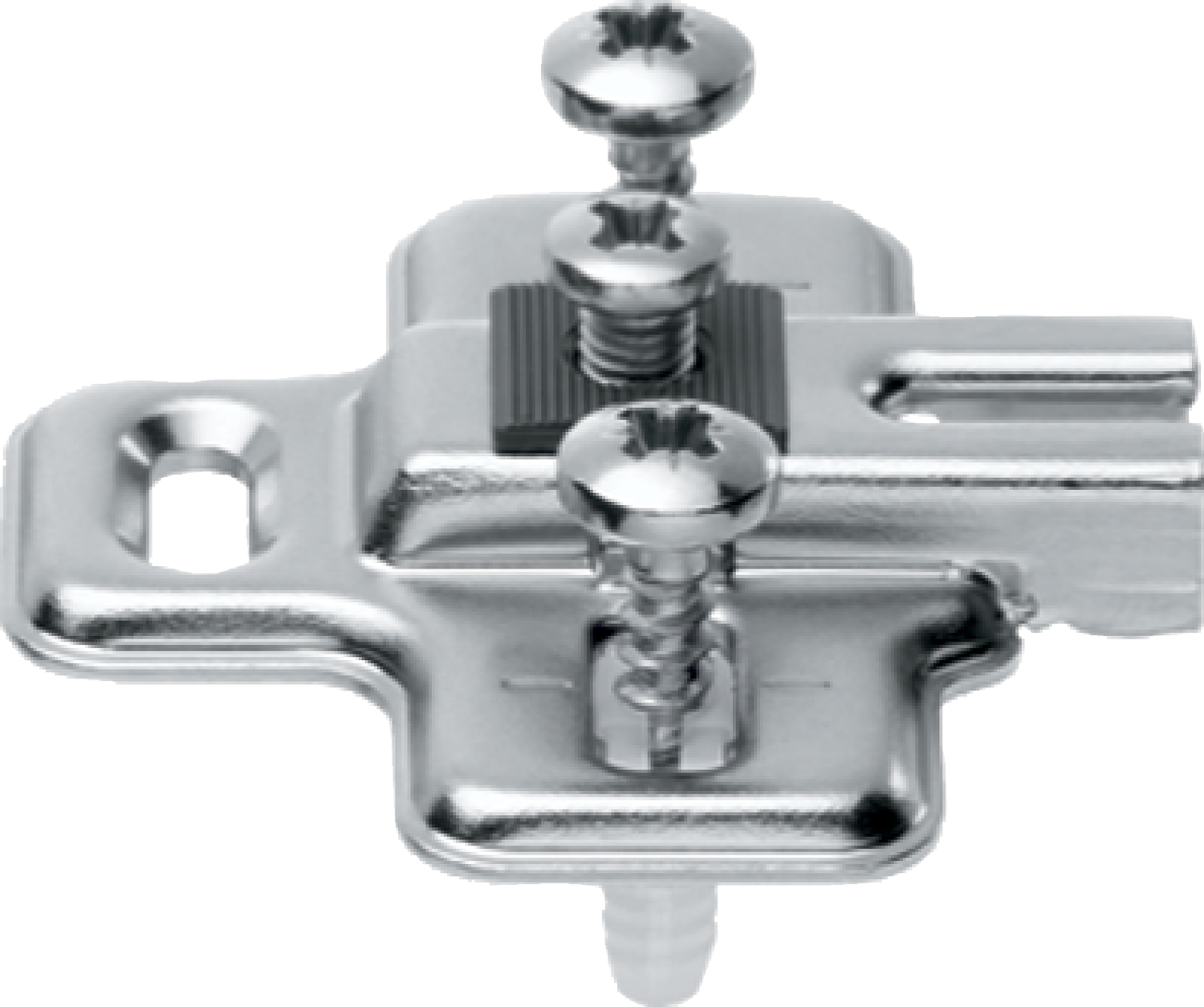 Blum Modul-Kreuzmontageplatte Expando 0 mm, für Kühlschrankscharniere, Stahl, vormontierte
