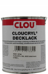 Clou Cloucryl Decklack tiefschwarz RAL9005 0,75 Liter 