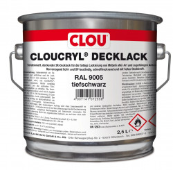 Clou Cloucryl Decklack tiefschwarz RAL9005 2,5 Liter 