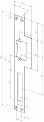 ASSA Sicherheits Flachschließblech Nr. 116 | 250x44x2,5mm käntig