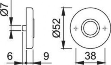 Hoppe Drückerrosette 42KV F2 