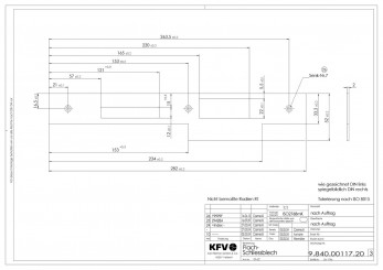 KFV Haustür Lappenschließblech Nr. 0162 |280x33-52mm käntig