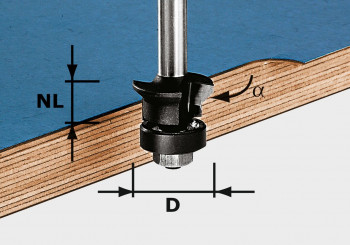 Festool Fase-Bündigfräser D24mm/NL11mm/GL54mm/S8mm 491026